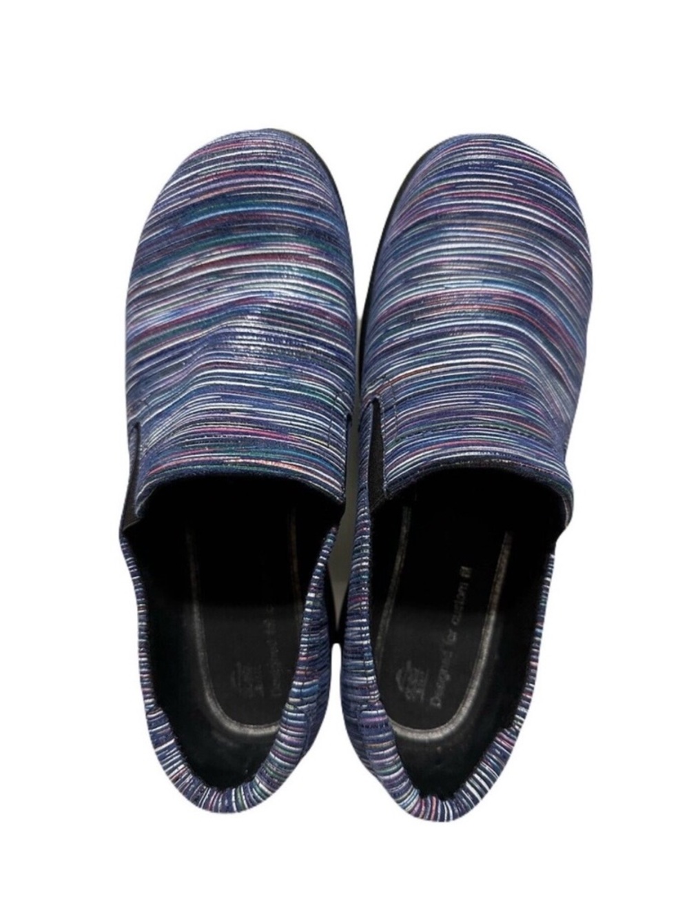 Abeo Womens Size 7.5 Bessie Blue Multi Leather Orthotic Friendly Comfort Clog - Picture 4 of 8